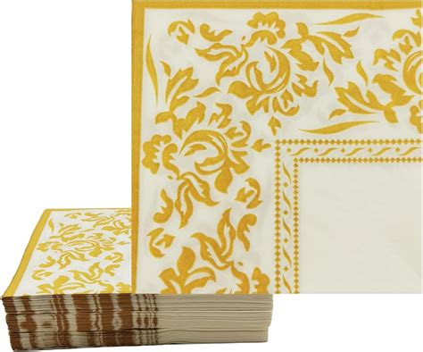 White And Gold Party Napkins Ceiliwen Pcs Party Napkins Gold Gold