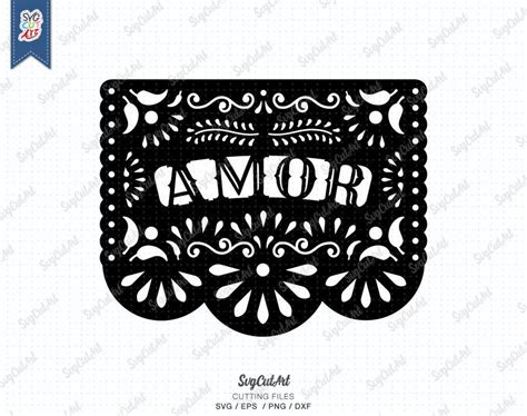 Papel Picado Amor Papel Picado Frame Svg Cinco De Mayo Svg Fiesta