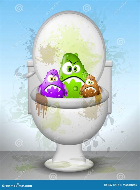 Ugly Dirty Toilet Bowl Germs Stock Illustration - Illustration of character, germ: 5421287