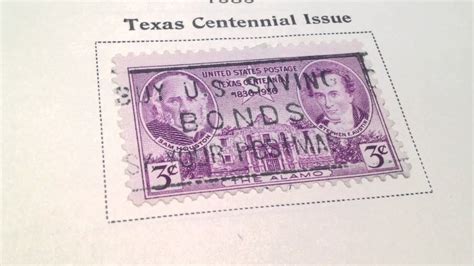 Texas Centennial Issue Sam Houston Stephen Austin The Alamo Us