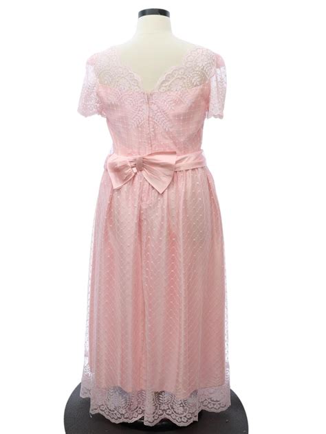 Retro 1980s Cocktail Dress 80s JC Penney Womens Pink And White