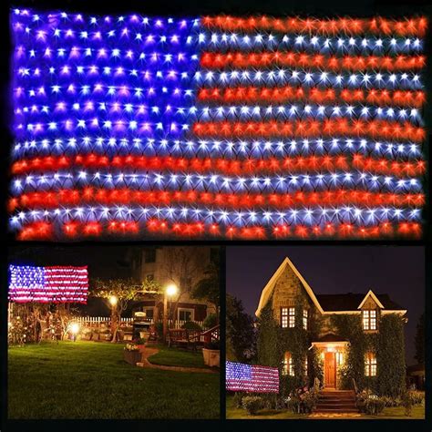 New Funiao American Flag Lights 420 Led Usa Flag Net