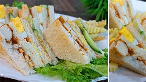 Chicken Tikka Club Sandwich Club Sandwich Recipe By Chef Champ Ramazan Special Cold