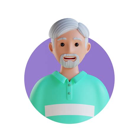 Old Man 3D Cartoon Avatar Portrait 11381907 PNG