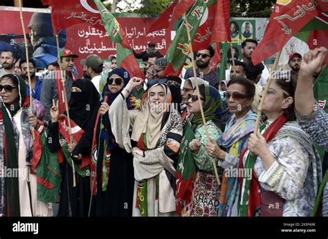 Activists Of Tehreek E Insaf Pti Are Holding Protest Demonstration