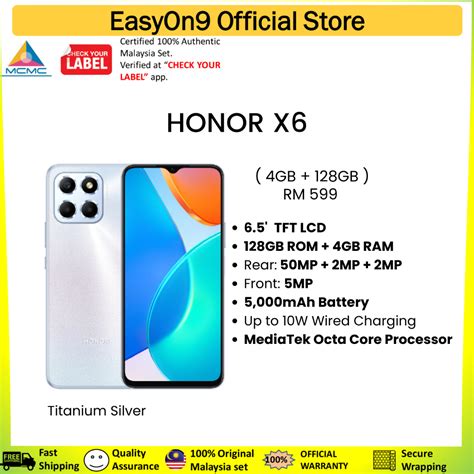 HONOR X6 (128GB + 4GB RAM) Original HONOR MALAYSIA | Shopee Malaysia