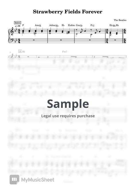 The Beatles Strawberry Fields Forever Piano Accomp Sheets By Anacrusa