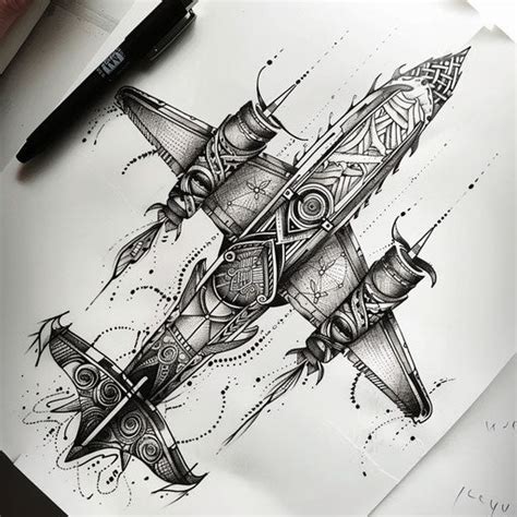 Airplane Tattoo Design Pack – IMAGELLA