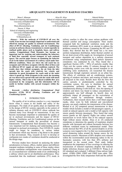 PDF Air Quality Management In Railway Coaches