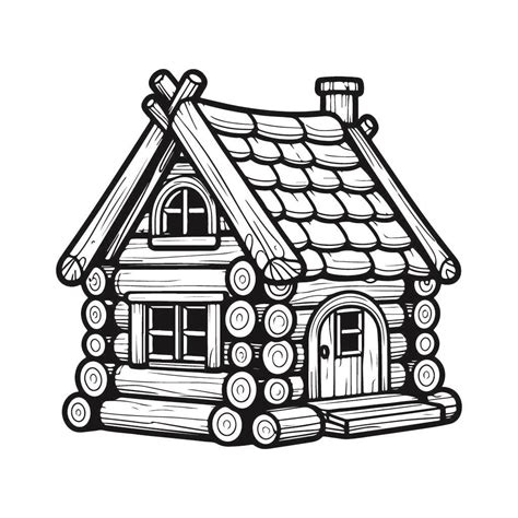 Free Rustic Log Cabin Wooden House Svg Black And White Svg Vector File