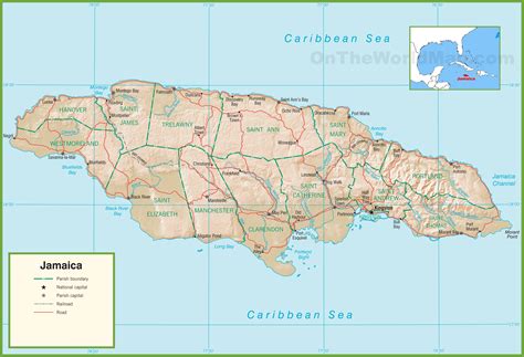 Jamaica political map - Ontheworldmap.com