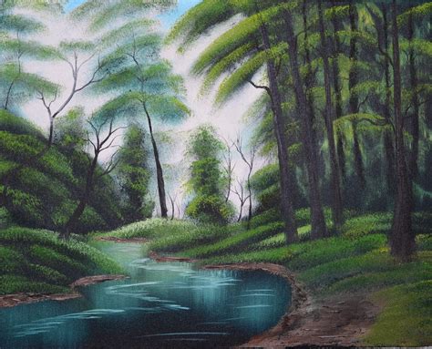 Forest River Painting Ocean Colors Happy Paintings River Painting