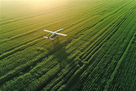 Premium Photo Precision Agriculture Technology Drone Flying Over