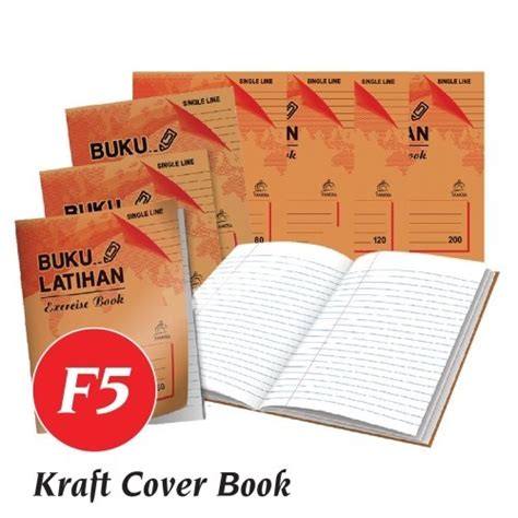 F5 Kraft Cover Exercise Book 80pgs Kraft Cover Book Soft Cover