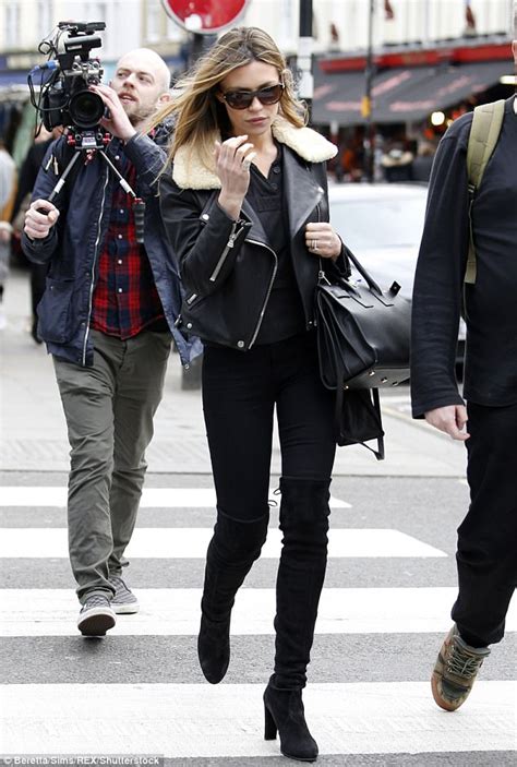 Abbey Clancy Is Looking Casual In A Pair Of Stuart Weitzman Boots