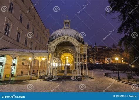 Winter in Karlovy Vary stock image. Image of panorama - 98752051