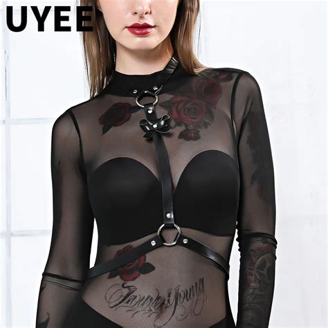 Uyee Sexy Frauen Leder Harness Unterwäsche Strumpfband Gürtel Punk