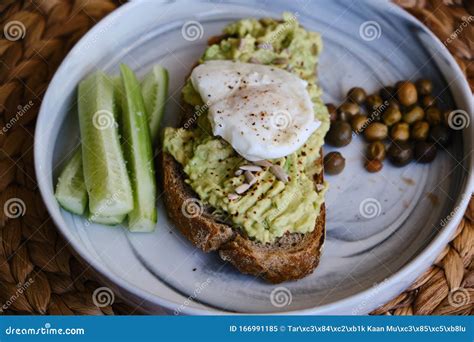 Avocado Toast with Poached Eggs Stock Image - Image of homemade, toast ...