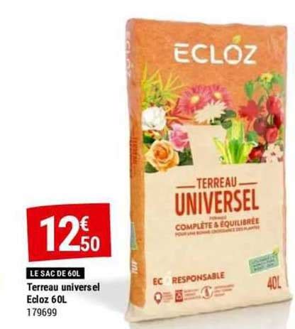 Promo Terreau Universel Ecloz 60 L Chez Gamm Vert ICatalogue Fr