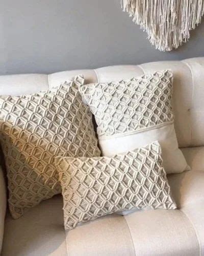 Multicolor Crosia Work Macrame Cushion Covers At Rs 245 Piece In Noida