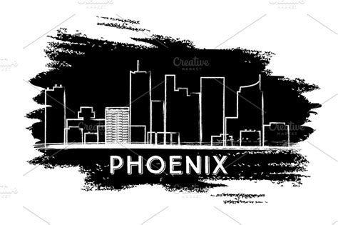 Phoenix Skyline Silhouette. | Work Illustrations ~ Creative Market