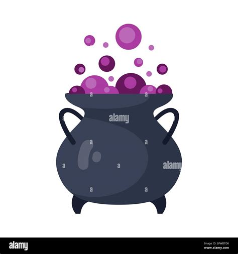 Cauldron Or Pot Of Bubbling Potion Cartoon Illustration Stock Vector Image And Art Alamy