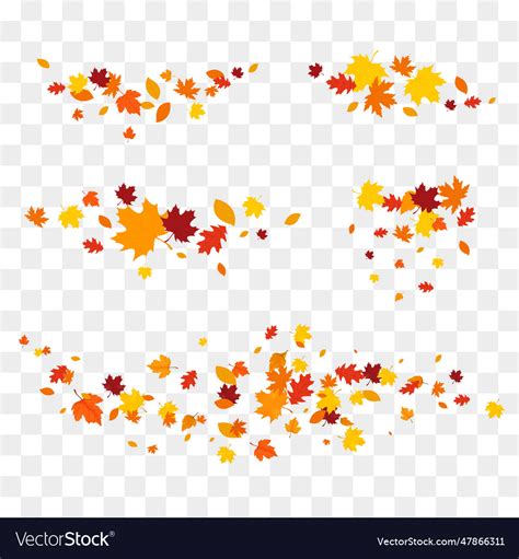 Autumn falling leaves isolated Royalty Free Vector Image