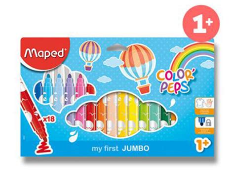Джъмбо флумастери Maped, 18 цвята | КОМСЕД