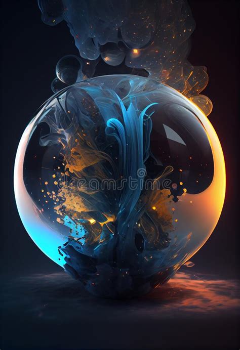 Sphere Of Dynamic Energy Ai Generated Stock Illustration