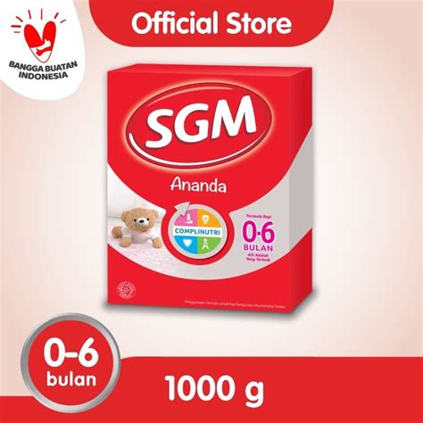 Jual Susu SGM Ananda 0 6 6 12 Bulan 1000 Gram Shopee Indonesia