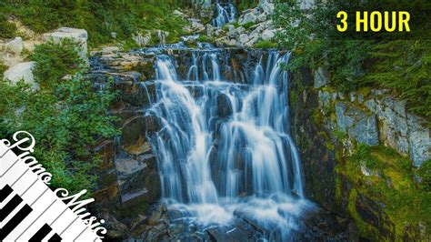 3 Hour Relaxing Piano Music For Destress With Beautiful Waterfall