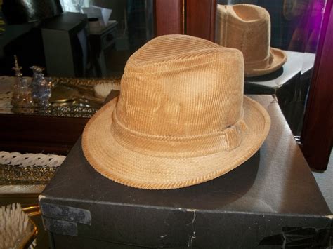 Vintage Tan Corduroy Fedora Hat 1970s Self Band And Lined Size Etsy