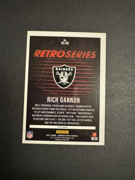 Panini Donruss Optic Retro Series Rs Rg Rich Gannon Ebay