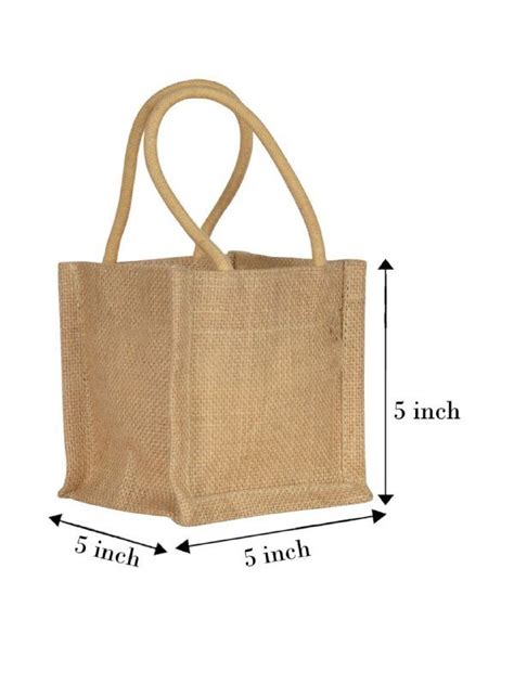 Plain Rope Handle Eco Friendly Biodegradable Jute T Bags In Natural