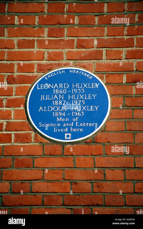 English Heritage Blue Plaque On House In Hampstead London For Leonard