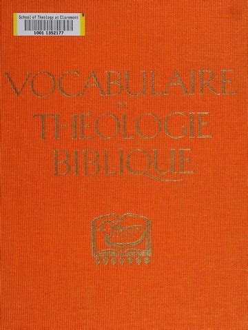 Vocabulaire de théologie biblique Léon Dufour Xavier Free Download