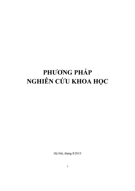 Ppnckh giáo trình môn Phương pháp nghiên cứu khoa học thuộc Đại học