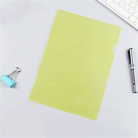 L Type Plastic Folder Project Pockets Transparent Clear Document Folder