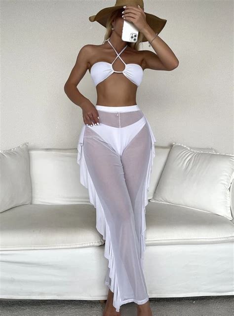 3pack Plain Criss Cross Halter Bikini Swimsuit Cover Up Pants Toris