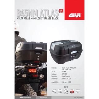 Givi Center Givi Box B Nm B Nm Adv Atlas Series Liter Monolock