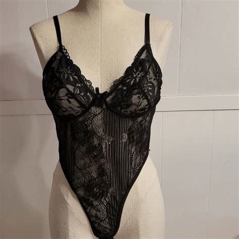 Unbranded Intimates Sleepwear Lace And Mesh Lingerie Bodysuit