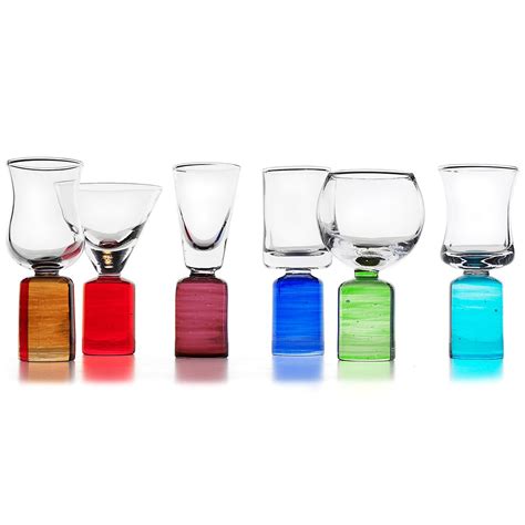 Colored Shot Glasses Set Of 6 Set Of Six Different Shaped Shot And