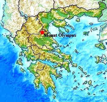 Greece Map Mount Olympus