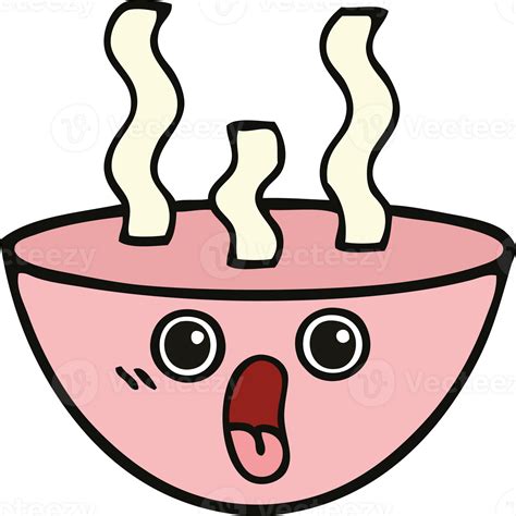 Cute Cartoon Bowl Of Hot Soup PNG