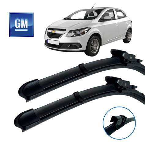 Par De Palhetas Dianteiras Silicone Limpador Parabrisa Para Chevrolet