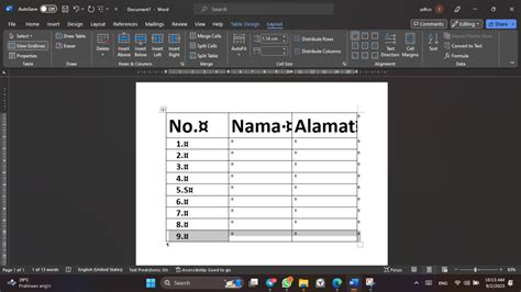 Cara Membuat Penomoran Otomatis Pada Tabel Di Microsoft Word