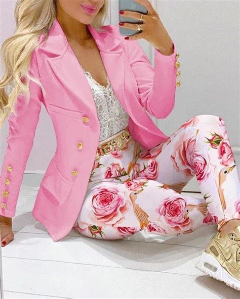 Cm Yaya Elegant Ins Paisley Butterfly Blazer Suit And Pants Two Piece