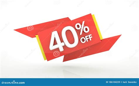 Up To 40 Off Special Offer 3d Rendering Red Digits Banner Template