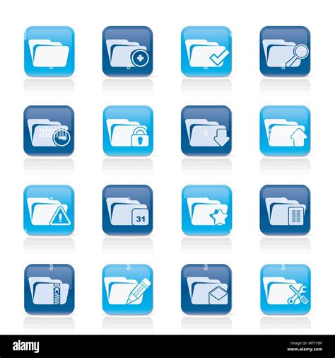 Different kind of folder icons - vector icon set Stock Vector Image ...