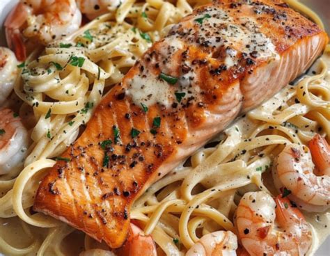 Salmon And Shrimp Alfredo Easy Recipes Life